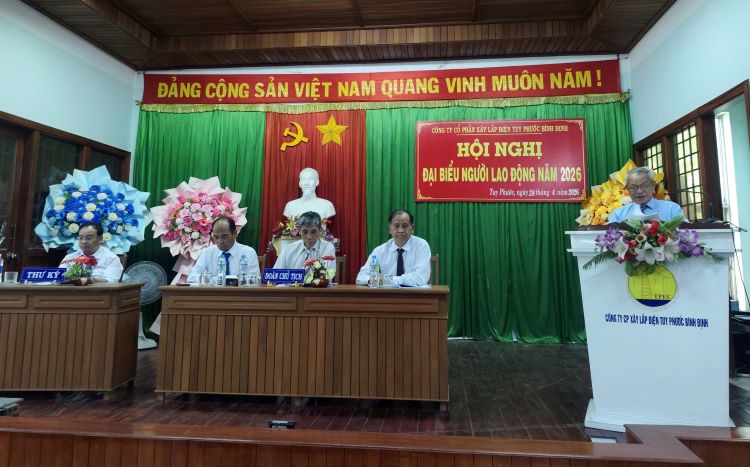 Hội nghị đại biểu Người lao động Công ty CP Xây lắp điện Tuy Phước - Bình Định